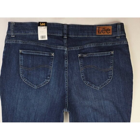 Lee Legendary Plus Size 20W Medium Womens 31" Inseam Bootcot Blue Logo Jeans NWT - Picture 10 of 13